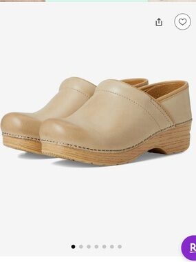 Dansko Taupe Leather Slip-On Clogs for Women